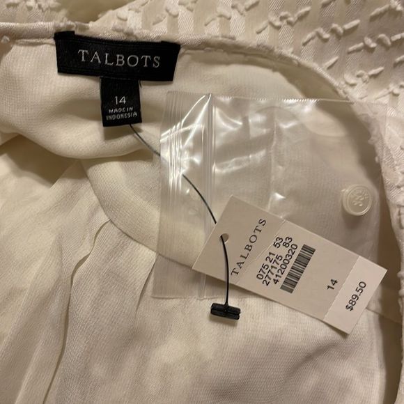 Talbots blouse 14. Beautiful versatile cream color. - Picture 4 of 5